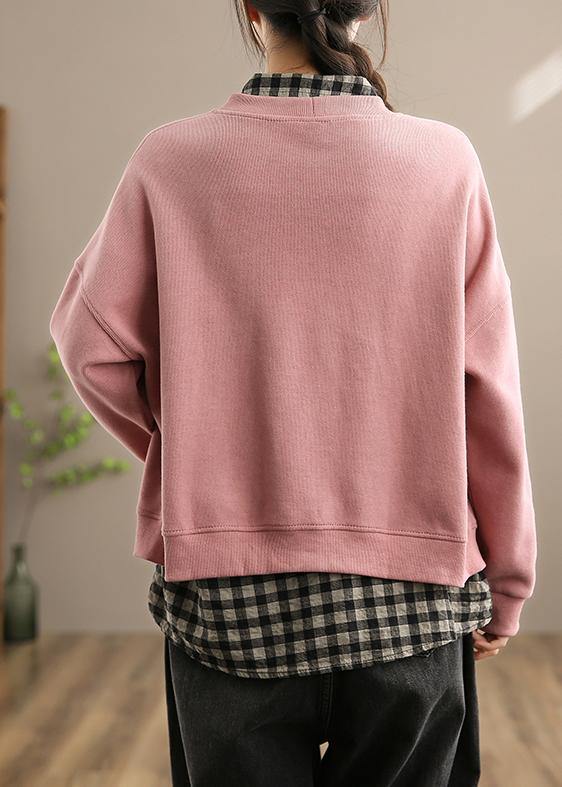 WW | Pink Kleidung für Frauen Form V-Ausschnitt Knöpfen Mantel