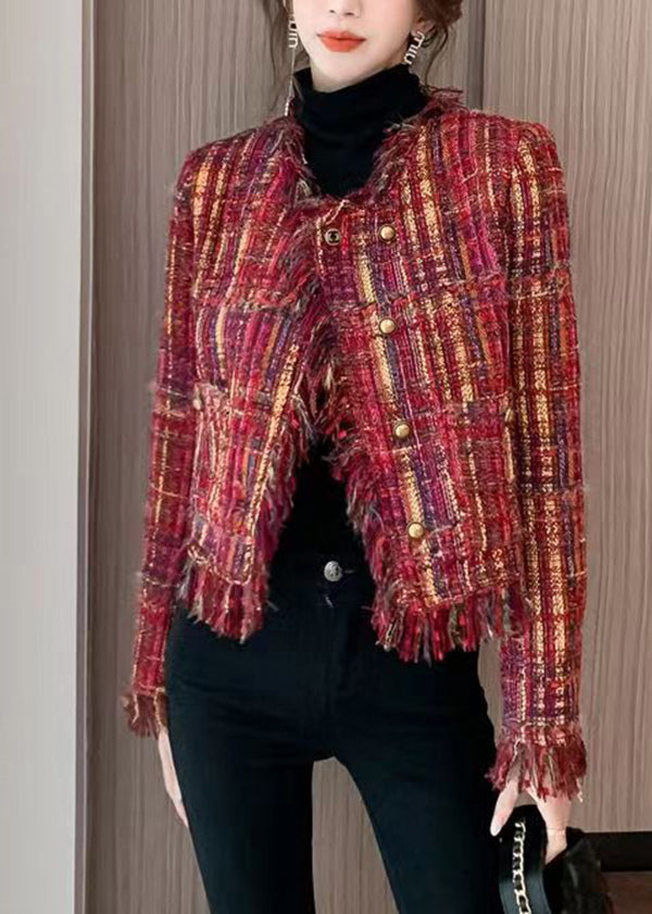 WW | Red Tassel Pocket Button Wool Coats