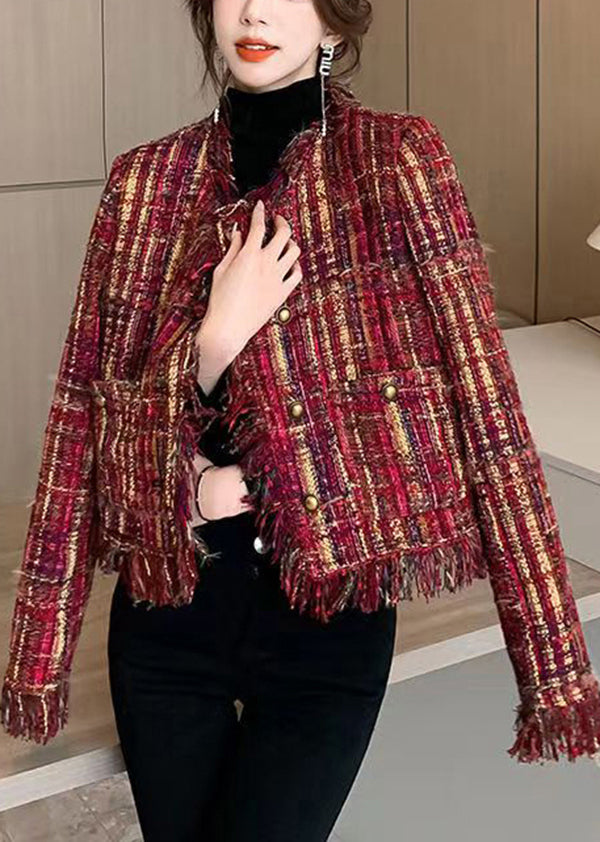 WW | Red Tassel Pocket Button Wool Coats