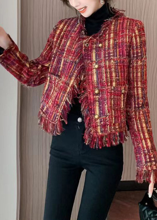 WW | Red Tassel Pocket Button Wool Coats