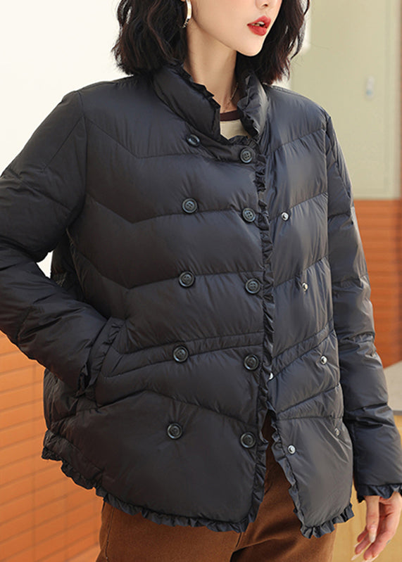 WW | Rust Stand-Up Collar Patchwork Duck Feather Down Coat Winter