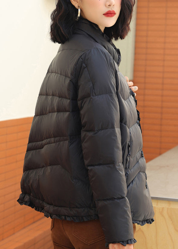 WW | Rust Stand-Up Collar Patchwork Duck Feather Down Coat Winter