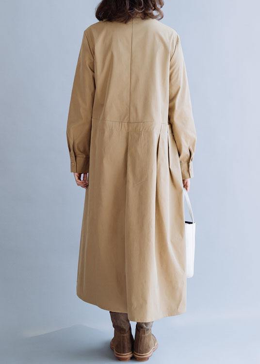 WW | Lapel Tie Waist Fine Tunic Coat Khaki Coats