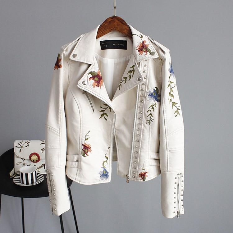 WW | Lederjacke mit Blumen für Damen - Perfekt für den Alltag