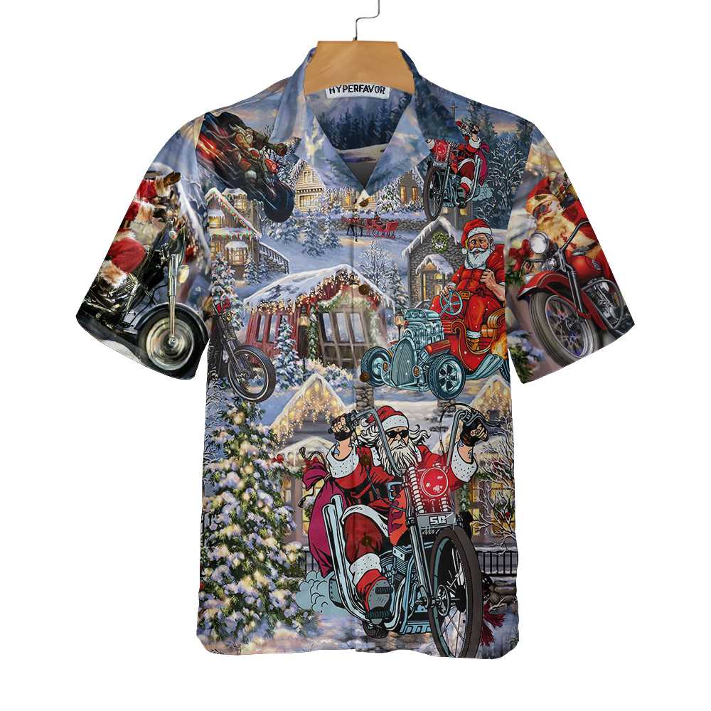 WW | Lustiges Weihnachtsmann-Renn-Hawaii-Hemd, Einzigartiges Geschenk zu Weihnachten