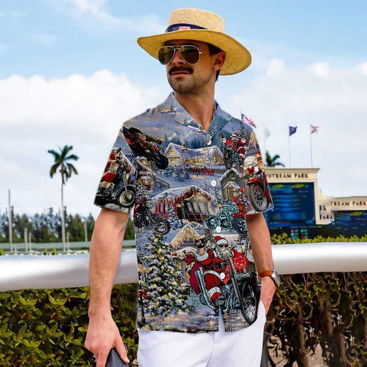 WW | Funny Santa Claus Race Hawaiian Shirt, Unique Christmas Gift