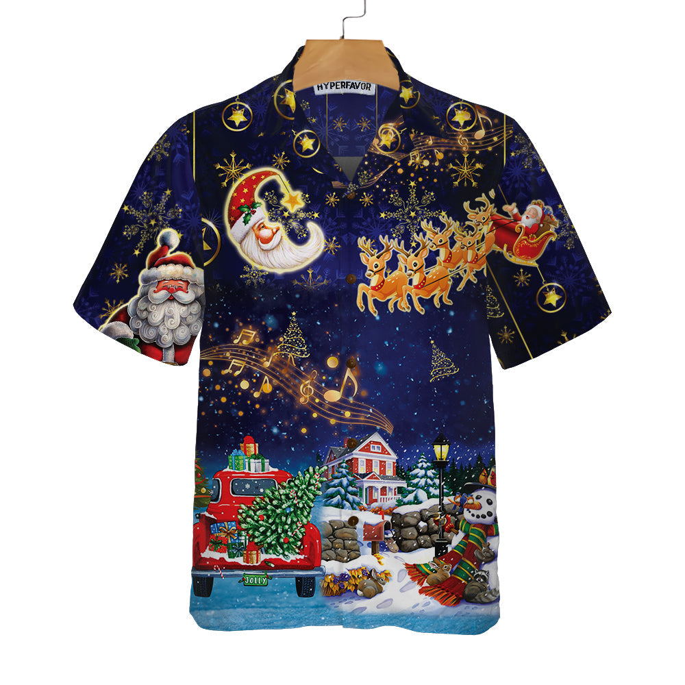 WW | Lustiges Weihnachts-Himmel Santa Claus Mit Rentieren Hawaii-Shirt, Lustiges Weihnachts-Shirt, Bestes Geschenk Für Weihnachten