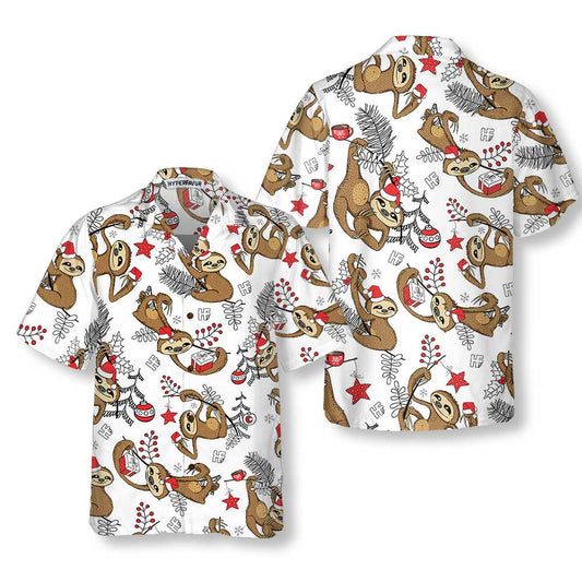 WW | Funny Christmas Sloth Hawaiian Shirt, Funny Christmas Shirt, Best Gift for Christmas