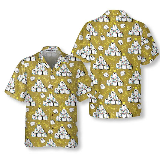 WW | Funny Toilet Paper Christmas Tree Hawaii Shirt, Funny Christmas Tree Shirt, Cool Gift for Christmas