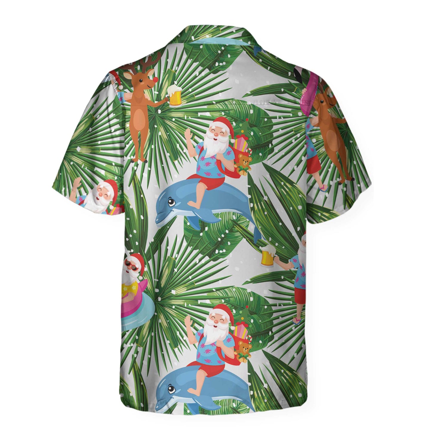 WW | Lustige tropische Weihnachts-Hawaii-Hemd, Lustiges Weihnachtsmann-Hemd für Weihnachten