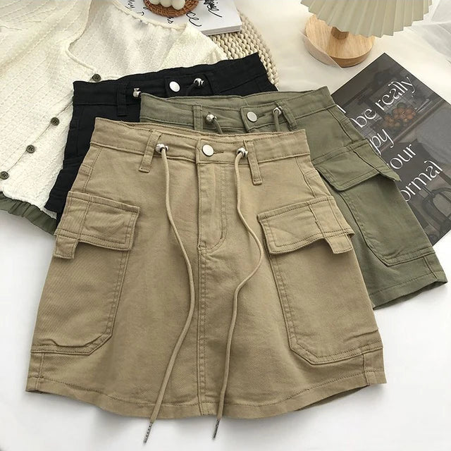 Damen Minirock mit hoher Taille in A-Linie