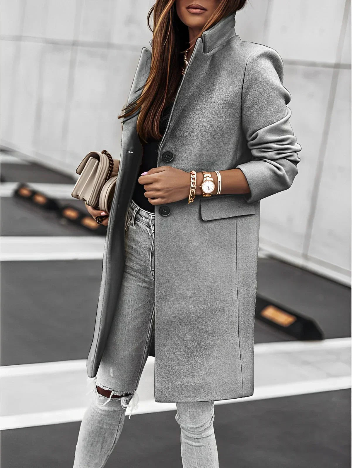 WW | Classic 2-Button Coat with Long Sleeves
