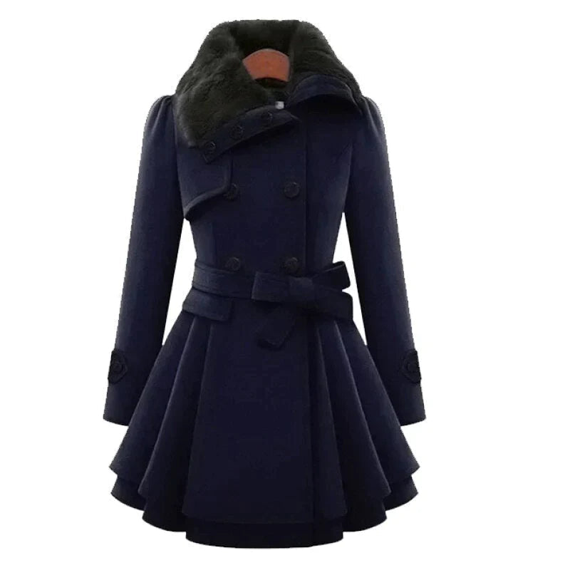 WW | Women's Trench Coat with Vegan Fur and Belt