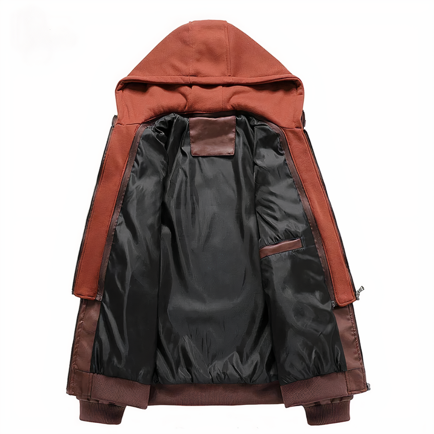 WW | Stilvolles Lederjacke mit Kapuze
