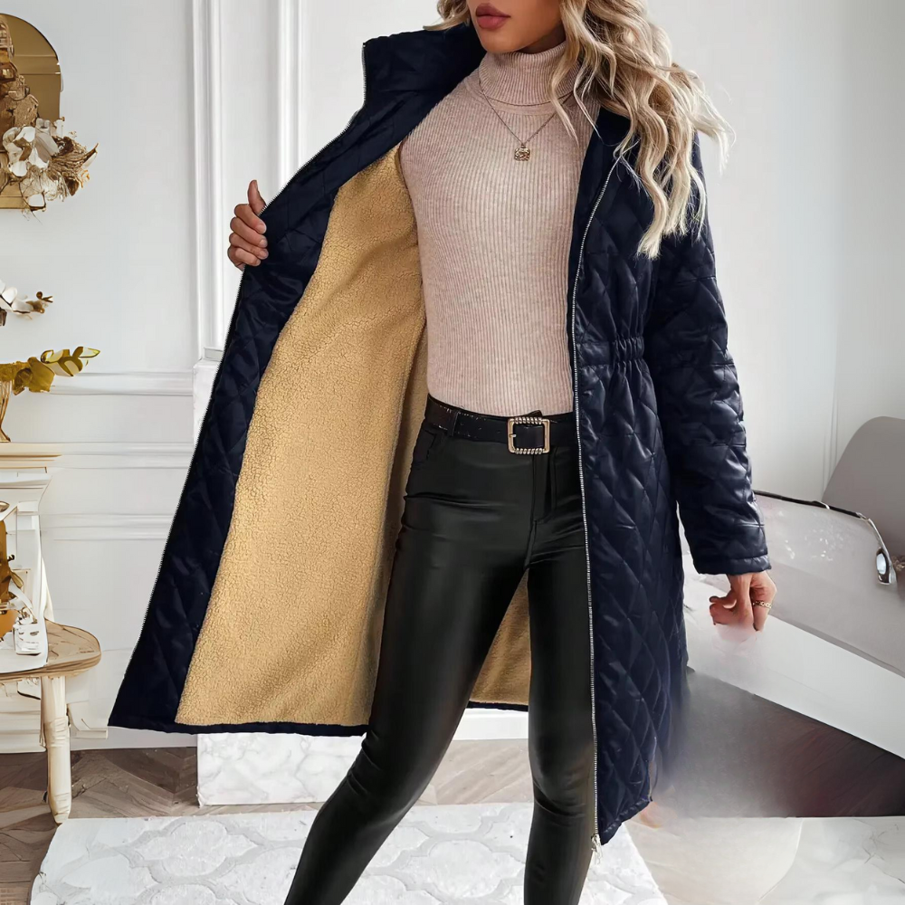 WW | Long, quilted coat for women
