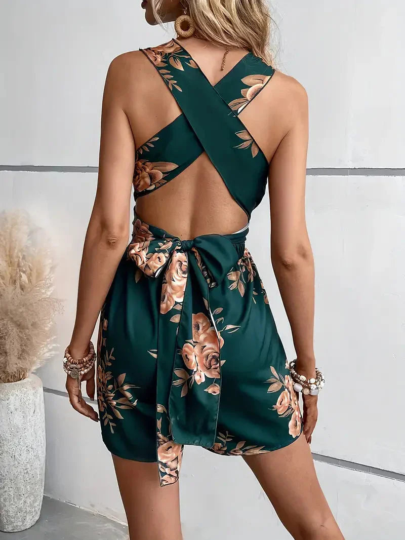 WW | Playsuit, V-Hals, Rückenfrei, Party-Jumpsuit, Sommer-Jumpsuit
