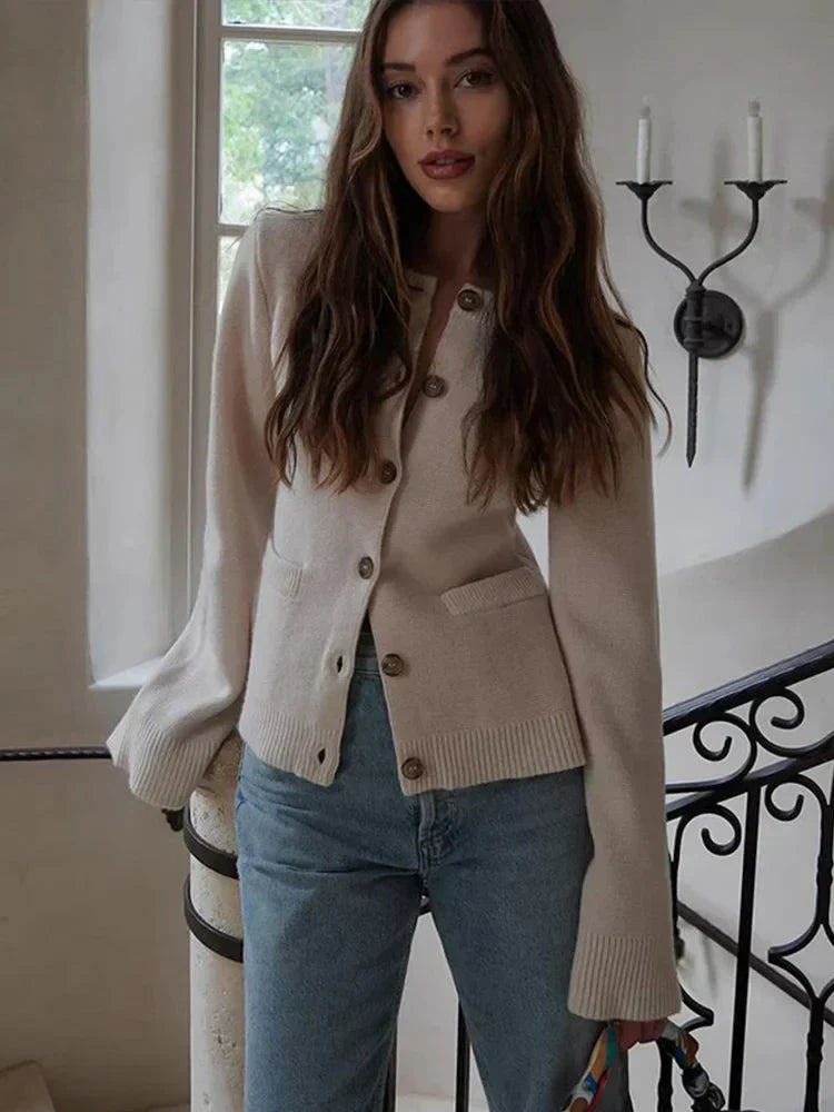 WW | Weste Lange Ärmel Taschen Button up Weste Damenbekleidung