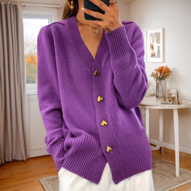 WW | Damenjacke mit V Ausschnitt und Knopfleiste