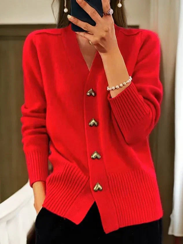 WW | Damenjacke mit V Ausschnitt und Knopfleiste