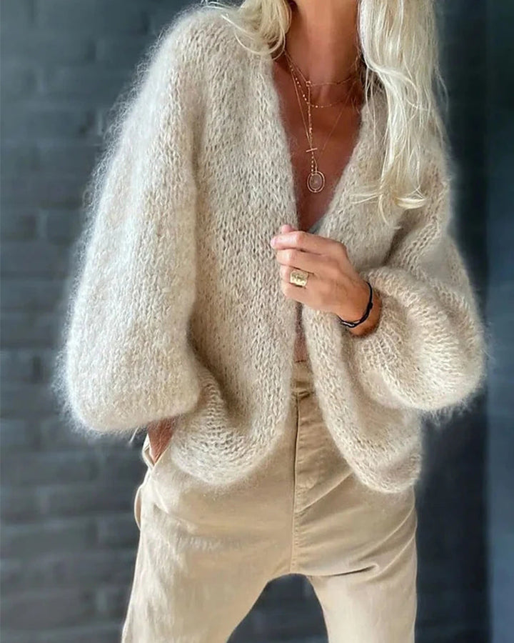 WW | Übergröße Offene Front Grobstrickjacke Damenstrickwaren