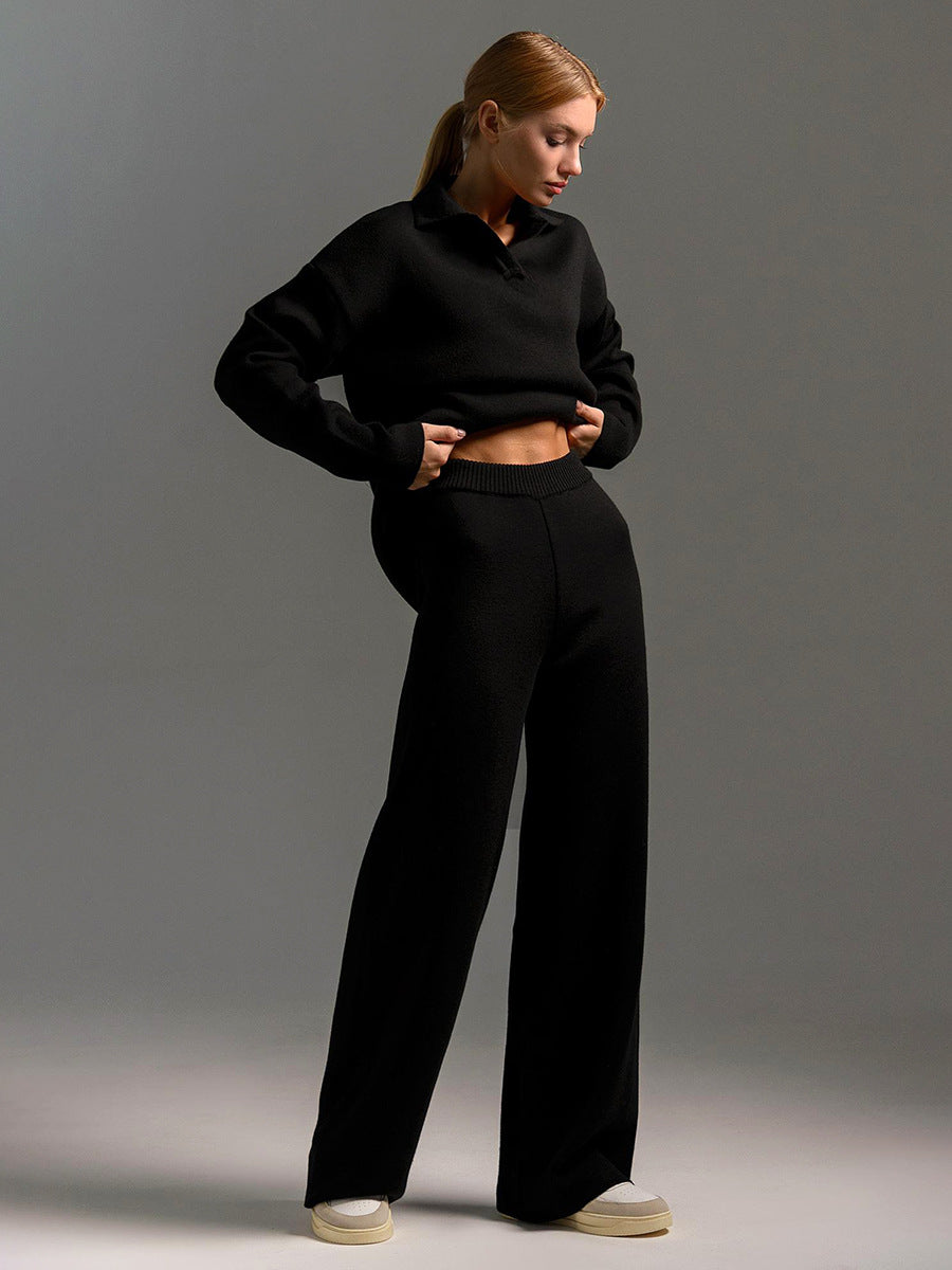 WW | Damen Loungewear Set - Oversized Pullover und Weite Hose