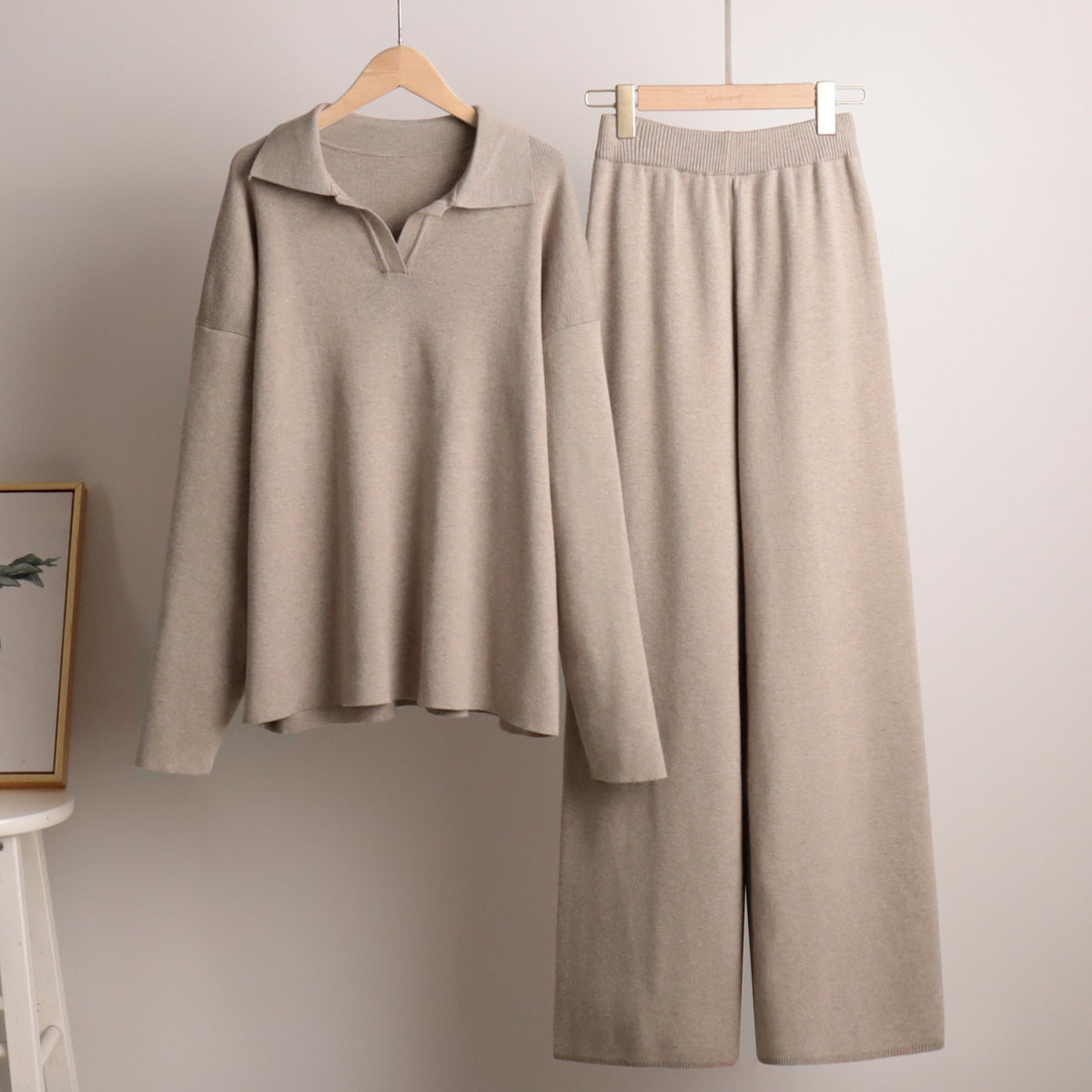 WW | Damen Loungewear Set - Oversized Pullover und Weite Hose