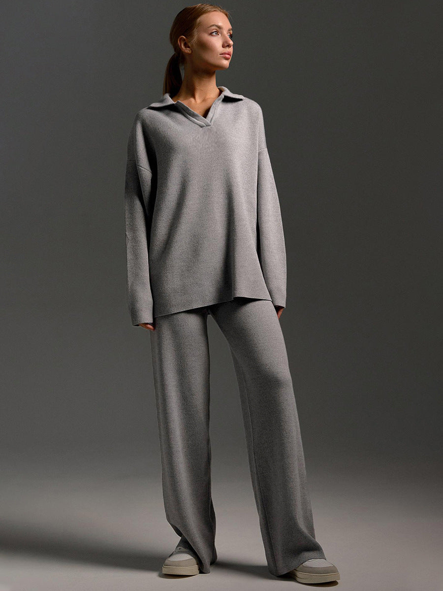 WW | Damen Loungewear Set - Oversized Pullover und Weite Hose