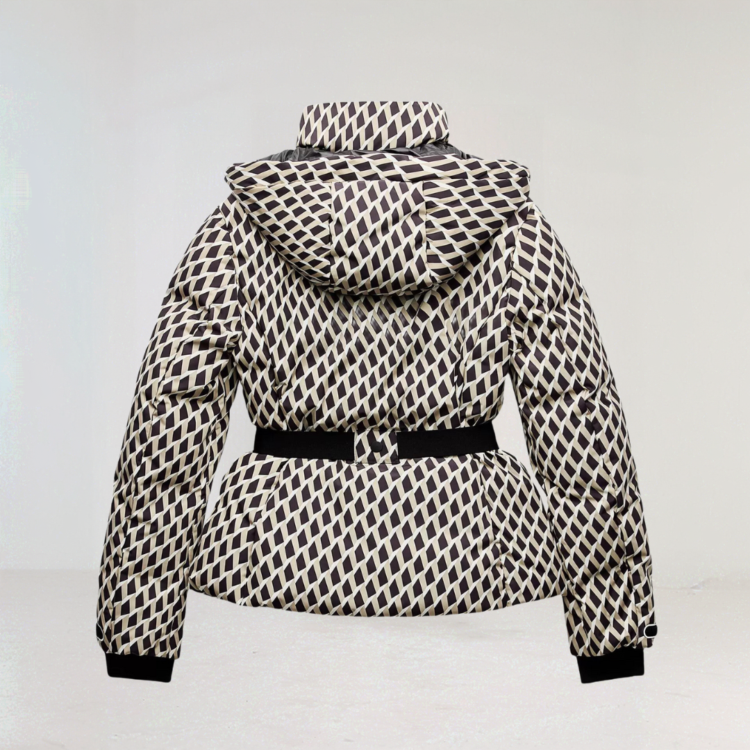 WW | Damen Ski Winterjacke mit Gürtel und Wattierungsisolierung