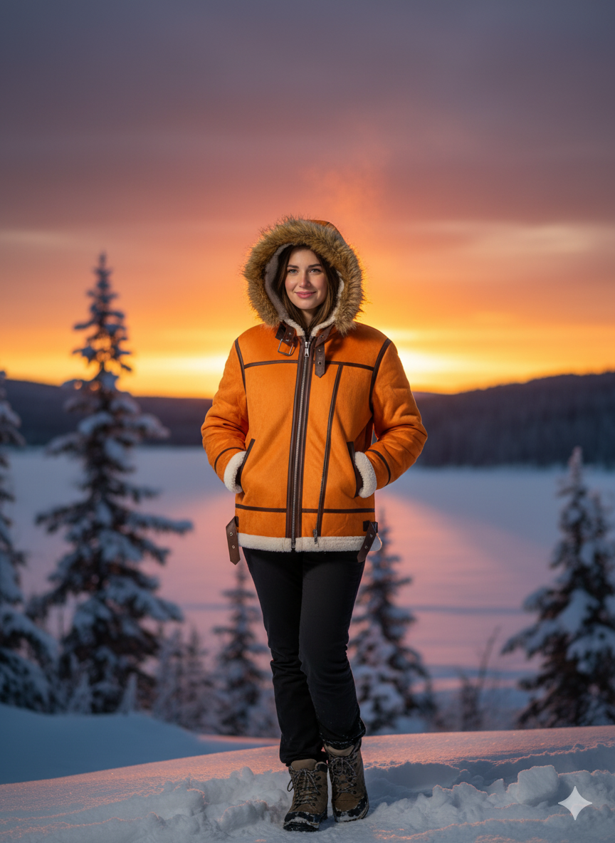 WW | Schafsfelljacke mit Fellkapuze