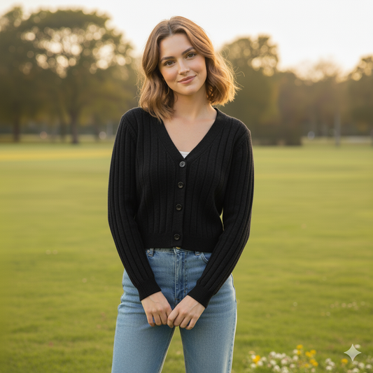 WW | Women's Lace-Up Knit V-Neck Pullover