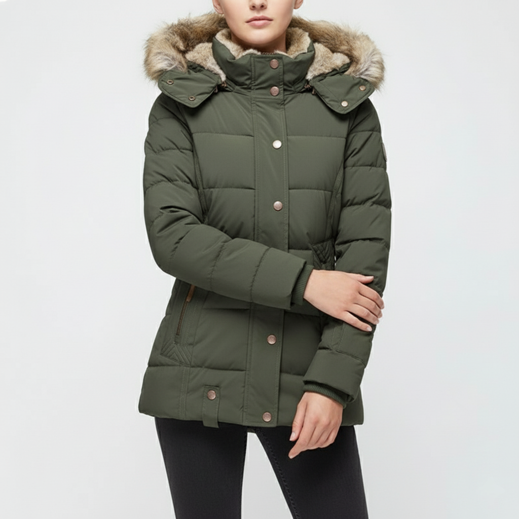 WW | Wolff Women's Winter Jacket | With Fur Lining, Windproof & Stylish