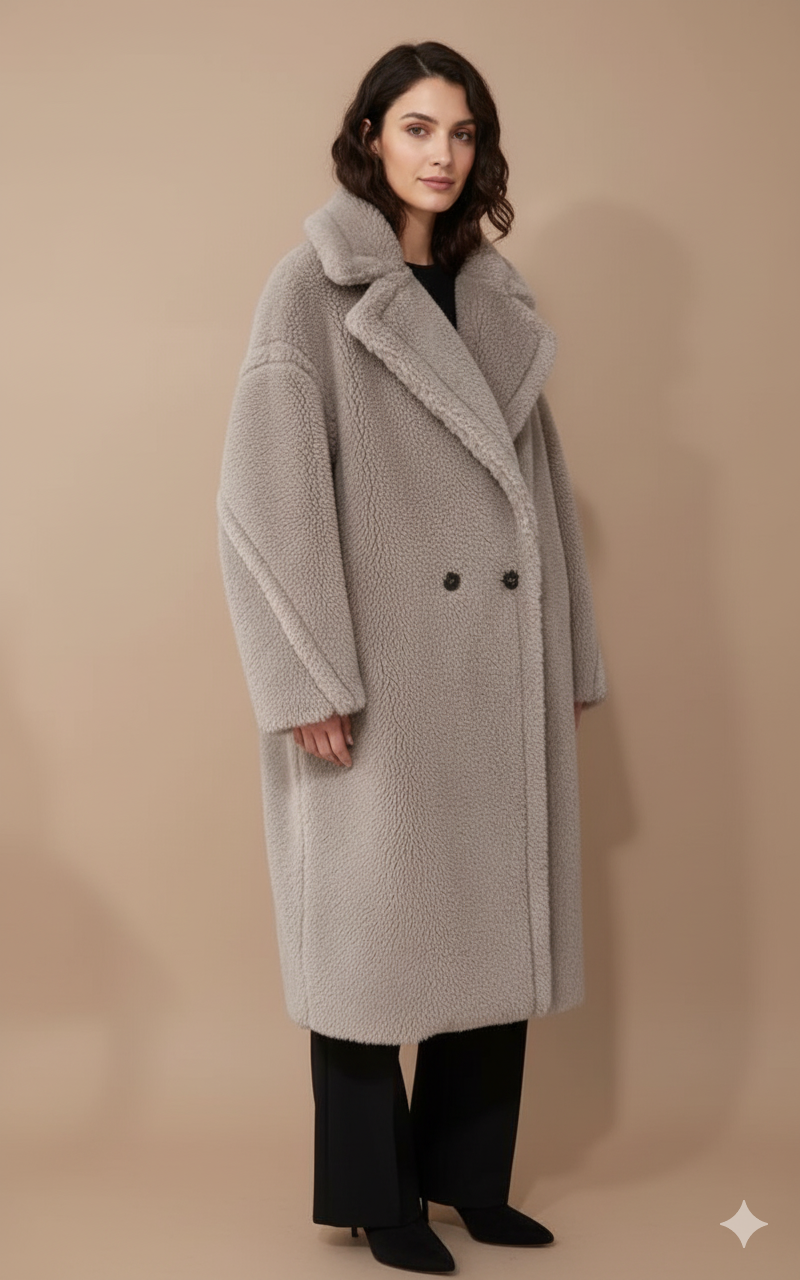 WW | Fluffy Teddy Jacke mit Einem Knopf Polyester Warm und Komfortabel