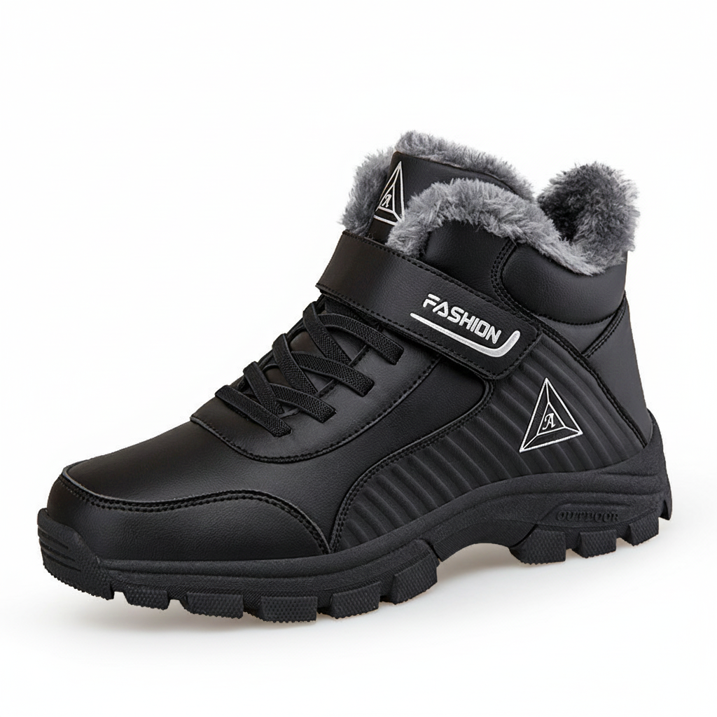 Women's Warm Lined Outdoor Hiking Shoes with Adjustable Hook-and-Loop Fastener WW
