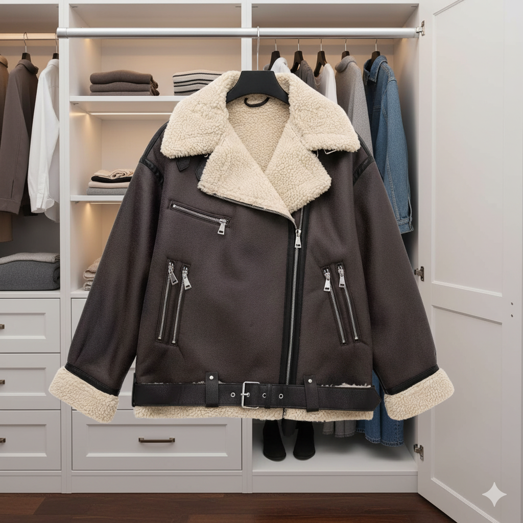 WW | Braune Lederfliegerjacke für Damen