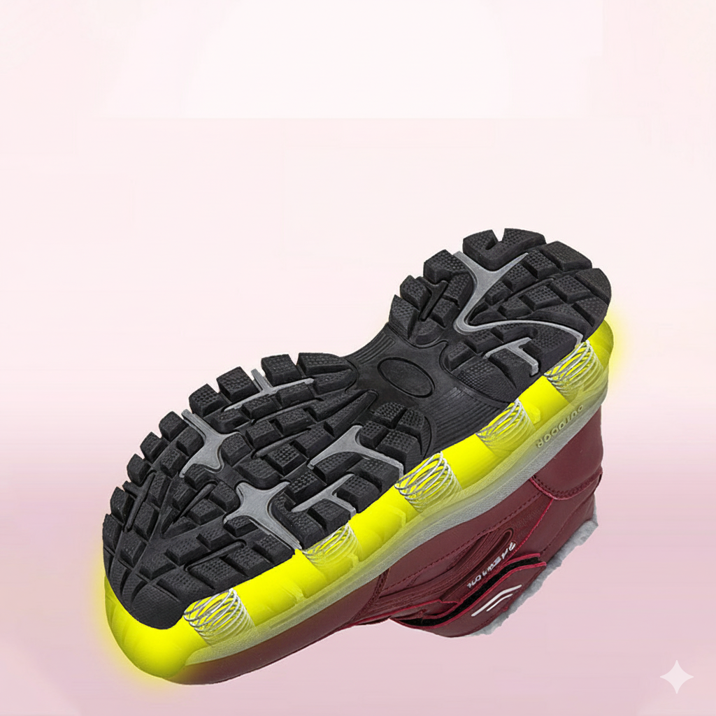 Women's Warm Lined Outdoor Hiking Shoes with Adjustable Hook-and-Loop Fastener WW