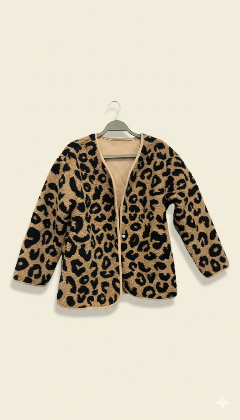 WW | Stylische Fleecejacke mit Leopardenmuster