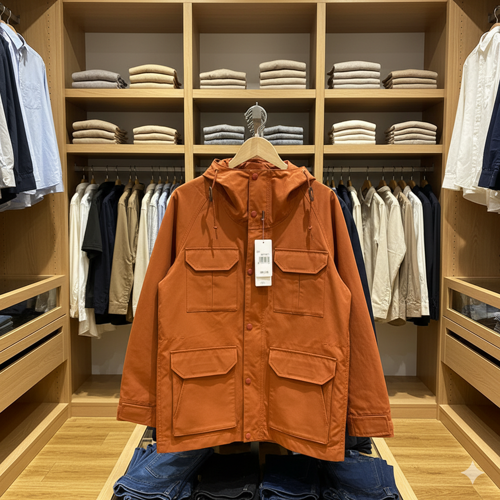WW | Vintage Winddichte Arbeitsjacke Mit Kapuze Und Mehreren Taschen