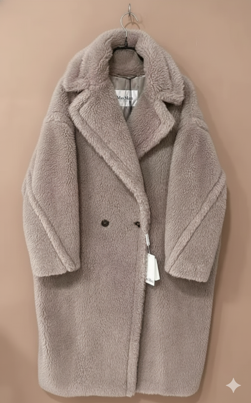 WW | Fluffy Teddy Jacke mit Einem Knopf Polyester Warm und Komfortabel