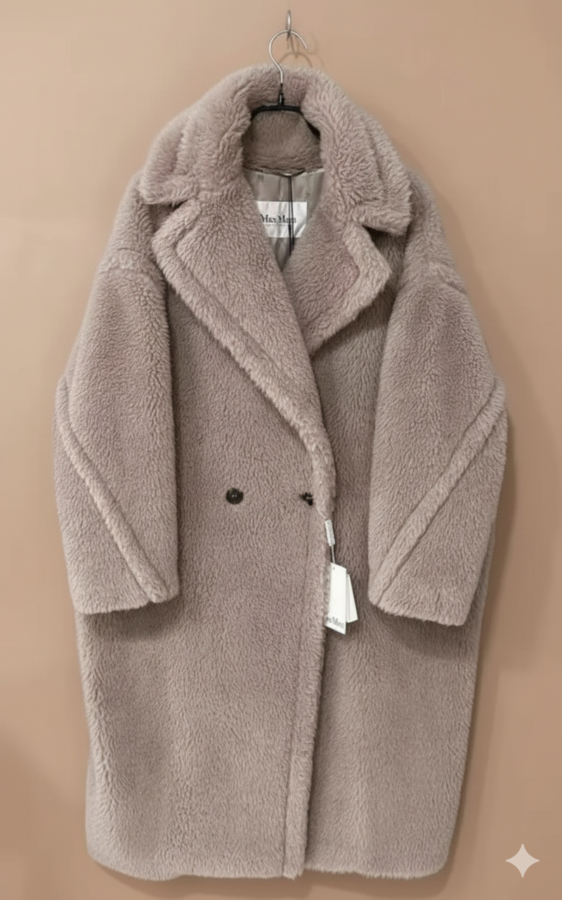 WW | Fluffy Teddy Jacke mit Einem Knopf Polyester Warm und Komfortabel