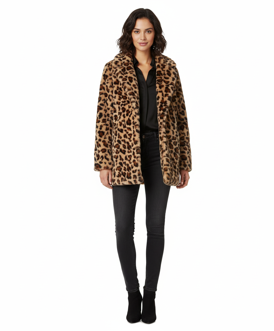 WW | Plüsch Leopardenmuster Winterfelljacke