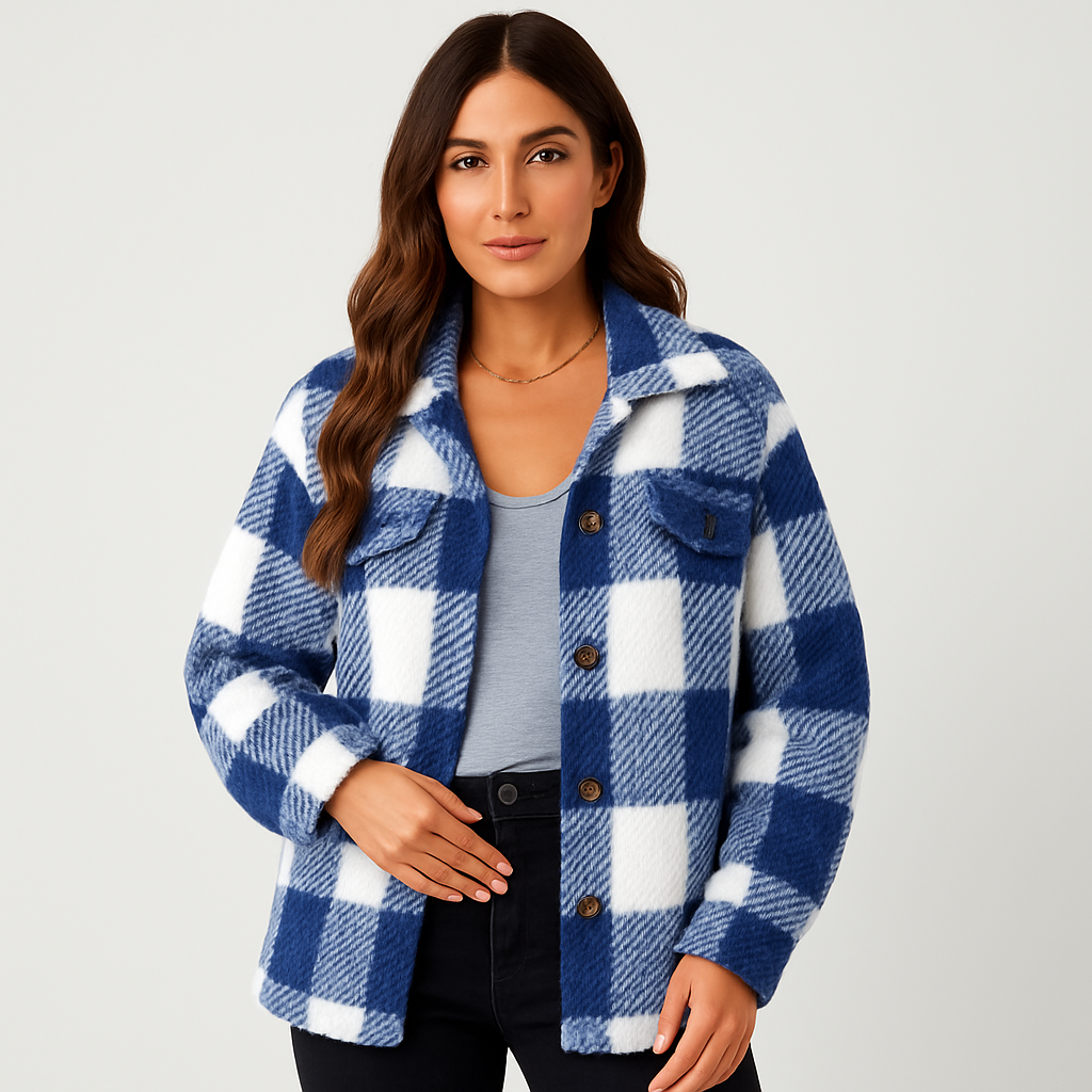 WW | Jacke Warme Kurze Fleecejacke mit Knöpfen für Damen für Den Winter
