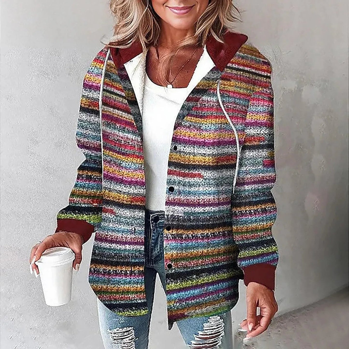 WW | Hemdblusenjacke mit Kapuze - Damenmode