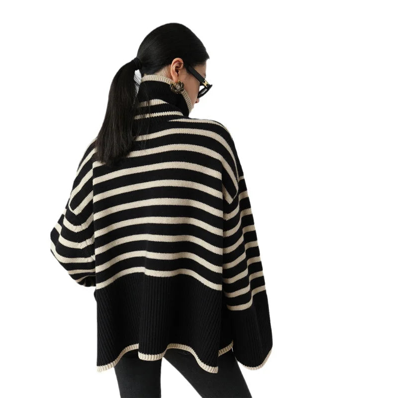 WW | Striped roll neck jumper for women