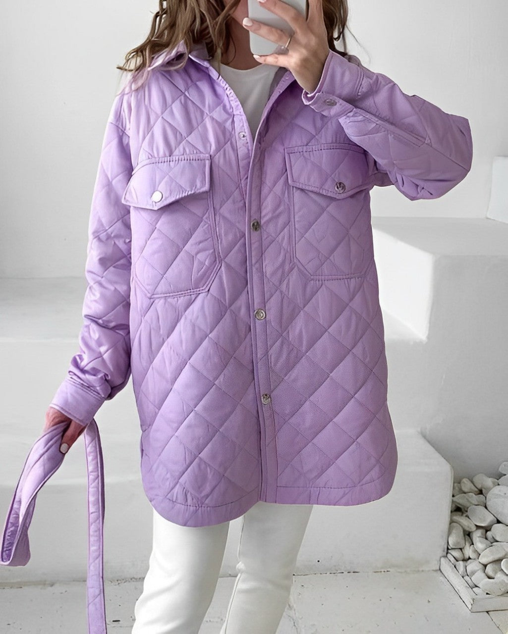 WW | Jacke Gürtel Leichtgewichtig Jacke Winterjacke für Damen
