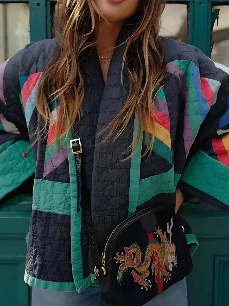 WW | Women's Colorful Open Front Plus Size Jacket for Winter