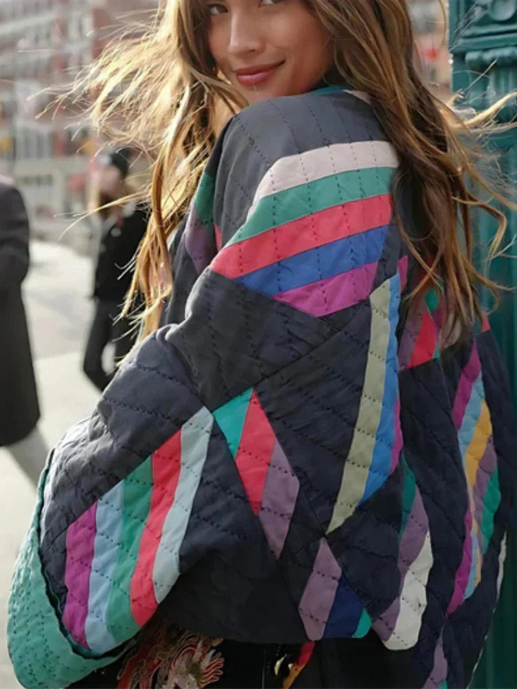 WW | Women's Colorful Open Front Plus Size Jacket for Winter