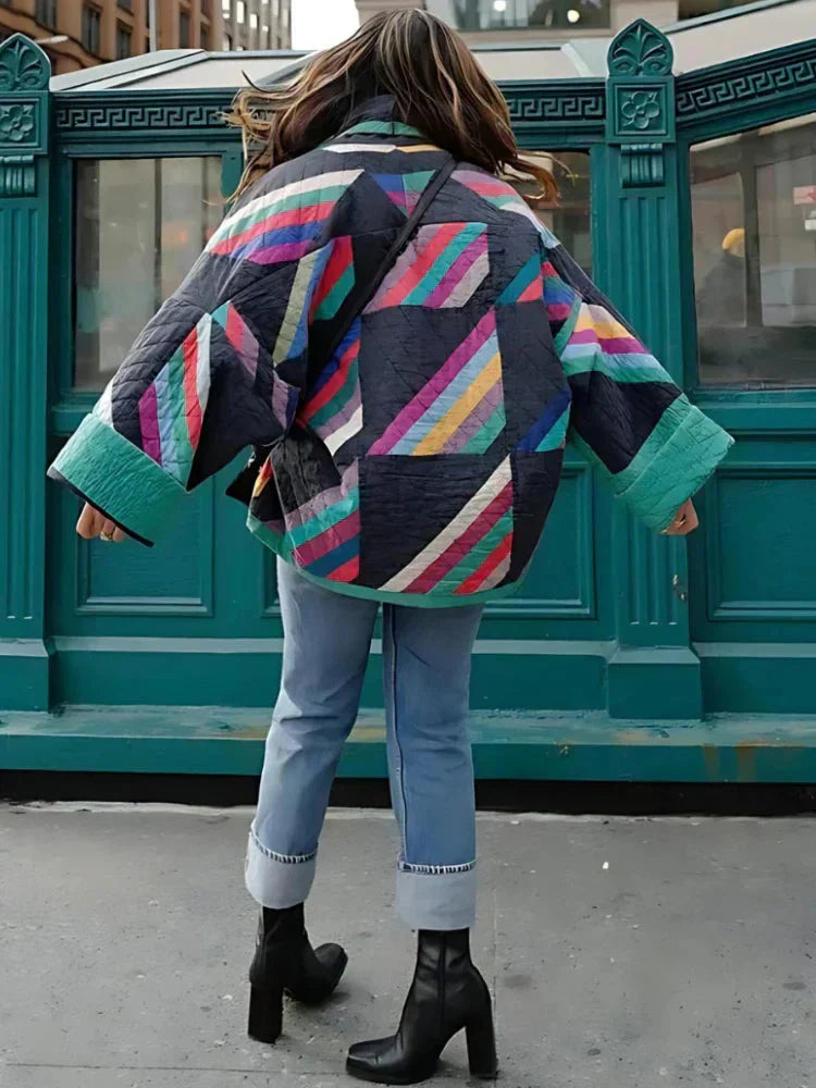 WW | Women's Colorful Open Front Plus Size Jacket for Winter