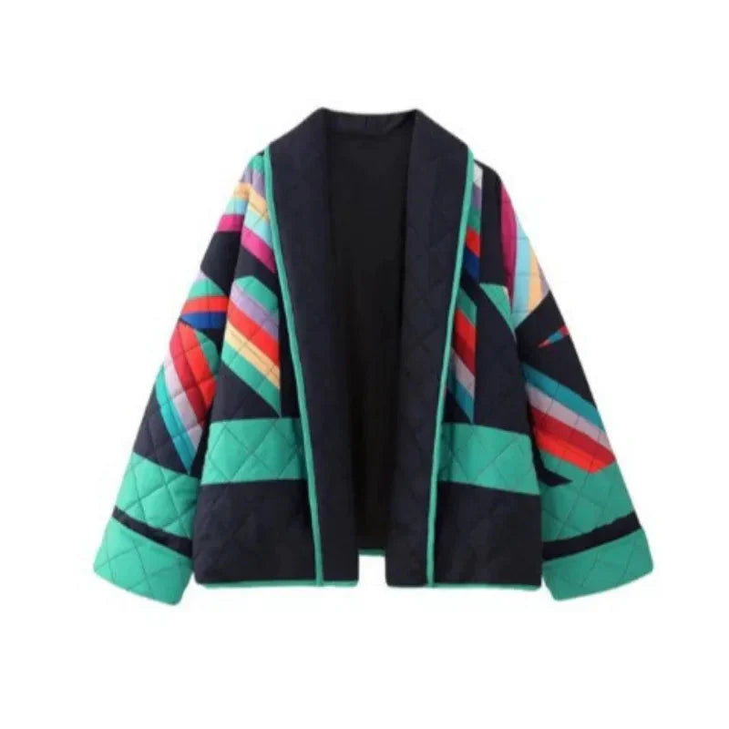 WW | Women's Colorful Open Front Plus Size Jacket for Winter