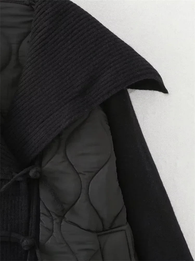 WW | Women's Lined Jacket with Rib Details and Wide Collar