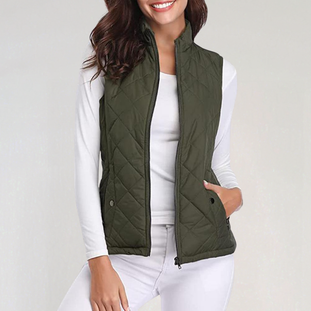 WW | Damen Wattierte Bodywarmer mit Reißverschluss und Leichtem Design